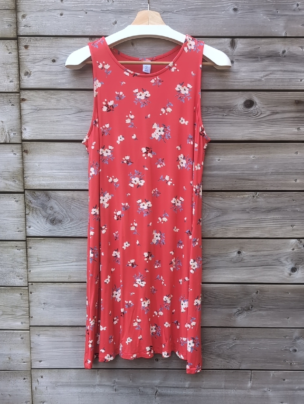 Old Navy Red Floral Tank Swing Dress